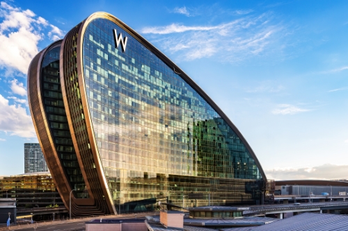 Architectural photo of the Ribbon building in Darling Harbour, Sydney by top Sydney photographer Adrian Harrison