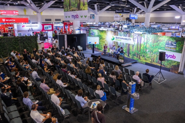 Tradeshow event photography at Sydney's ICC showing a seminar taking place.