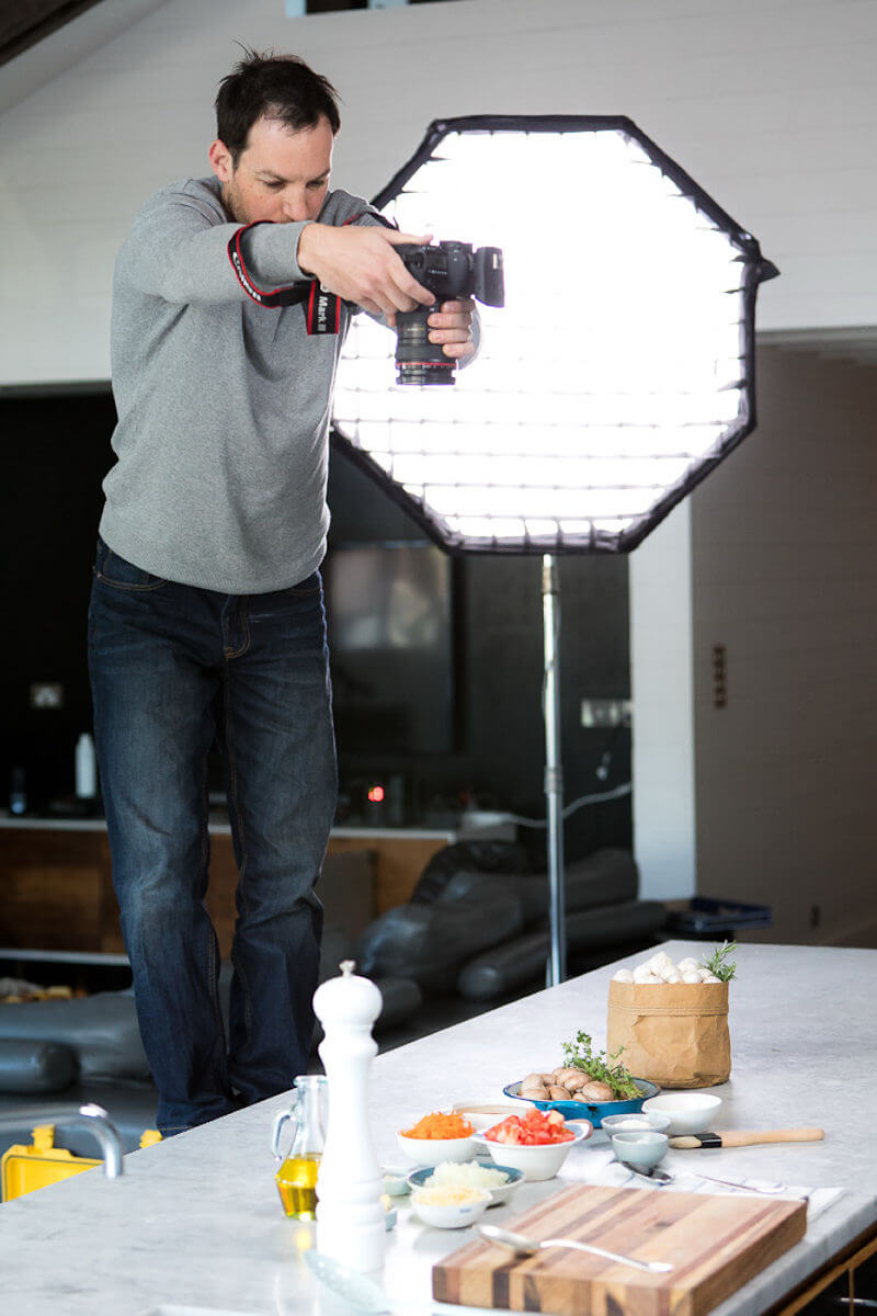 Professional photographer, Adrian Harrison, based in Sydney photographing food for a website and recipe card. 
